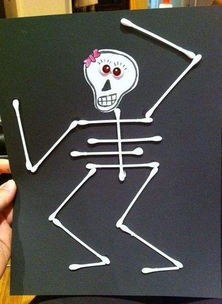 Q Tip Skeleton Craft  Fiesta