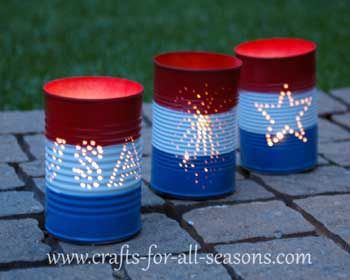 Independence Day Tin Can Luminaries