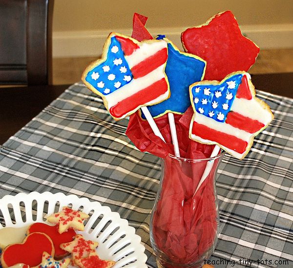 4th of July Sugar Cookie Lollipops