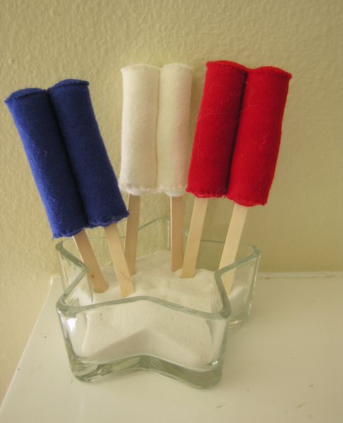 Red, White and Blue Felt Popsicles