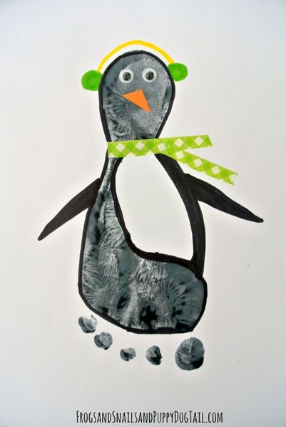 Penguin Footprint Art - Craft Fiesta